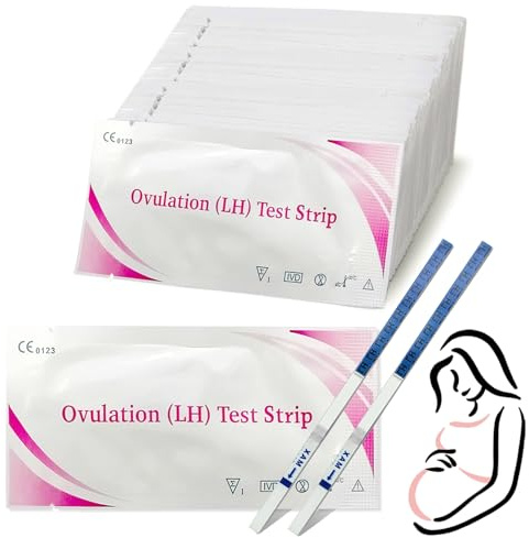 50 Stück Ovulationstest Streifen, Fruchtbarkeitstest für Frauen, 25 miu/ml optimaler Sensitivität, Genaue Verfolgung des Ovulationstest, Schnelle und Genaue Ergebnisse