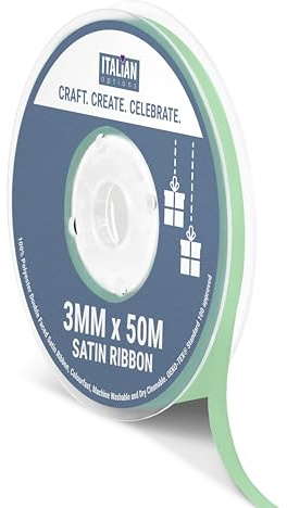Italian Options Satinband, 3 mm breit x 50 m Rolle, salbeigrün