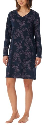 Uncover by Schiesser Damen Nachthemd langärmlig - 95cm lang - Nachtwäsche