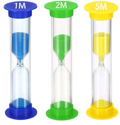 TeacherFav Sanduhr für Kinder, 3er-Set, kleine Bunte Sanduhr mit Acryl-Überzug, 1 Min., 2 Min., 5 Min. für Klassenzimmer, Zuhause und Kinderzimmer