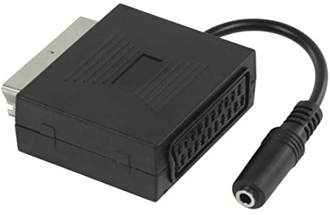 CABLEPELADO Scart Kabel mit 3,5 mm Jack Buchse (mit Lautsprecher Funktion des Scart TV, ohne Schlaffunktion Stereofonie des TV, Stereo), Schwarz