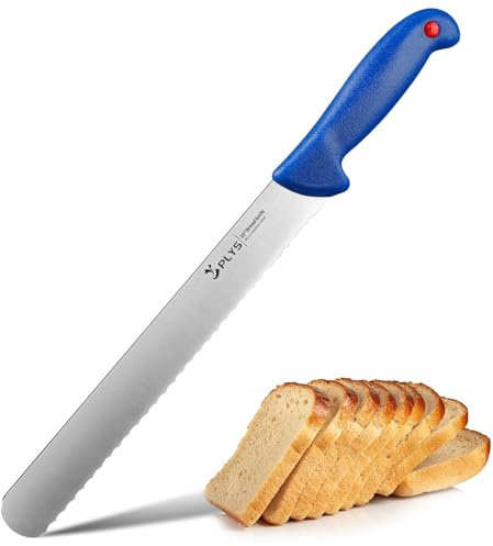 Plys Brotmesser Wellenschliff, Edelstahl Brötchenmesser 26.5 Zentimeter Messer Scharf Klinge, Brötchenmesser eignet sich für Brot und Kuchen