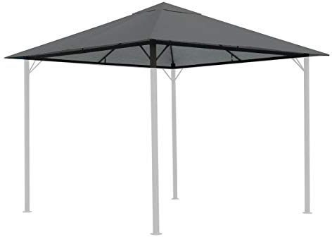 QUICK STAR Ersatzdach für Garten Pavillon 3x3m Grau RAL 7012 Antik Pavillondach Ersatzbezug