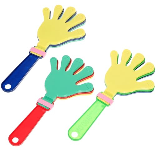 YAPKOLV 3 Stück Handklöppel, Handklatscher Kunststoff Geräuschmacher Handklatsche Klapperhand Krachmacher Partygeschenke Gefälligkeiten für Sportveranstaltungen, Konzert Party Zubehör