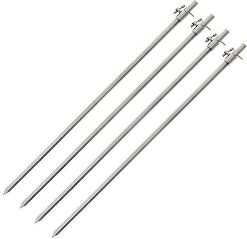 g8ds 4X Edelstahl Angelsport Bankstick silber Large 50-90cm Rutenhalter Rutenauflage Rodpod
