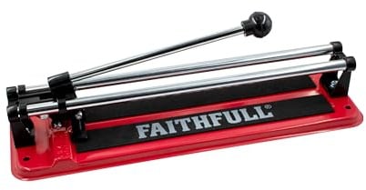 Faithfull Fliesenschneider 300 mm – Manueller Fliesenschneider mit Doppelschiene für Wand-, Boden- und Bruchfliesen bis 300 mm im Quadrat, 210 mm Diagonale und 10 mm Dicke