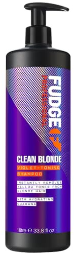 Fudge Professional Original Clean Blonde Shampoo | Großpackung, violette Tönung für blondes Haar – 1 Liter