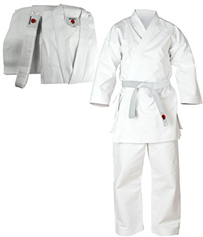 Senshi Japan Kampfsportanzug aus Baumwolle, Karate-Gi, mit Gürtel, weiß, 00/120