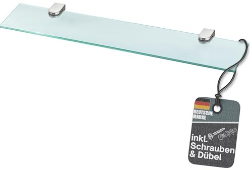bonsport Glasregal Wandregal für Badezimmer Klarglas - Glas Regal aus 6 mm Sicherheitsglas 60cm - Glasablage Glasregalboden Badablage