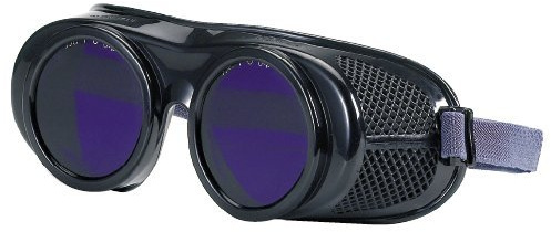Schraubringbrille mit Blauglas, Schutzstufe DIN 4/7, Ø 50 x 3 mm, für Schmelzofen Glasbläser und Hitzestrahlung