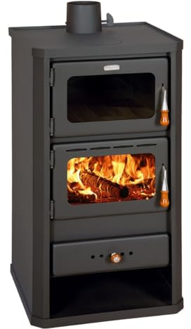 Kaminofen mit Backofen Prity FM 12kW, Holzofen mit Holzfach