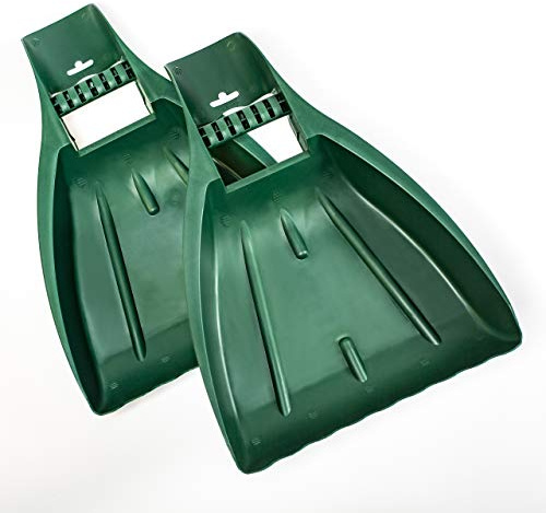 UPP XL Laubgreifer 2-teilig 34 x 8 x 50 cm | Ergonomische Laubschaufel für die Hand | Laubkralle für sauberes, schnelles & einfaches Aufsammeln von Laub, Verschnitt & Gartenabfällen | grün