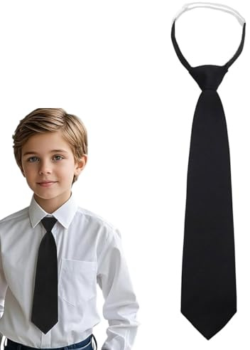 TPZORJX krawatte schwarz,Vorgebundene Kinderkrawatte, Kinder Jungen Krawatte mit Clip,Schwarze Krawatte mit Krawatte für Jungen Mädchen Hochzeits Schuluniform Geburtstag Bekleidungs Zubehör