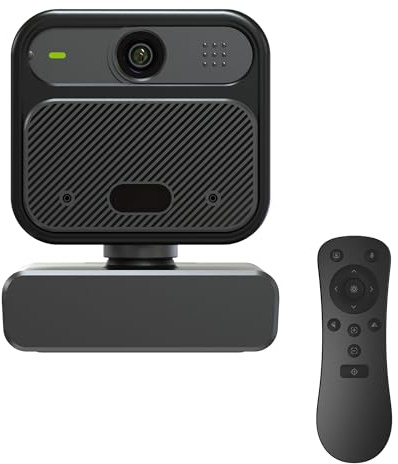 VIZOLINK W12S Webcam 4K/30FPS, Doppelmikrofon Geräuschunterdrückung, Fernbedienung, UHD Sony Sensor, Fester/Auto Fokus, 4xZoom, 85°View, Lichtkorrektur, Datenschutz, für Konferenzen, Live-Übertragung
