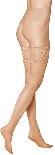 KUNERT Damen Satin Look 20 Spitzenband Halterlose Strümpfe (1er Pack)