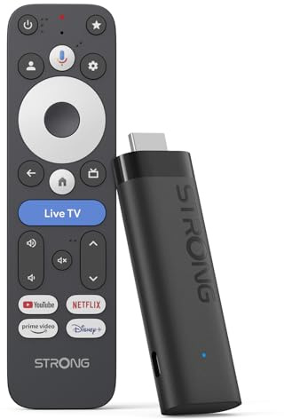 STRONG LEAP-NOVA-X Streaming TV Stick 4K, Android 14, 32GB Speicher | Dolby Vision & Audio, HDR10+, Wi-Fi 6, HDMI 2.1, Sprachsteuerung und über 5000 Apps