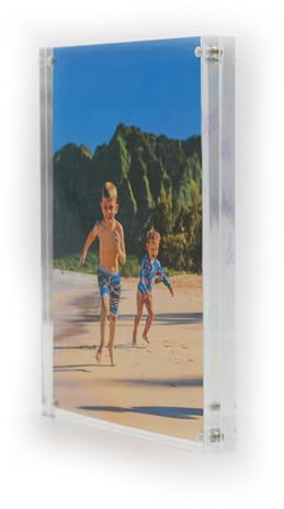 TRIXES Acryl-Fotorahmen – Mehrzweck-Bilderrahmen mit magnetischem Glaseffekt, perfekt für die Präsentation auf Ihrem Schreibtisch, zur Präsentation auf Ihrem Sideboard oder zum Ausruhen