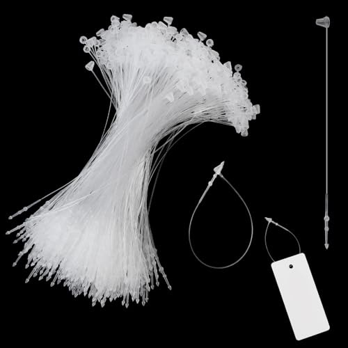 1000 Stück Sicherheitsfäden für Etiketten, 130mm Kunststoff Loop Pins, Transparente Sicherheitsfäden, Wiederverwendbar Loop Pins für Kleidung, Schuhe, Preisschilder，Einfache Handhabung ohne Pistole
