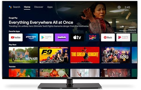 MEDION X14316 (MD 30880) 108 cm (43 Zoll) Fernseher (Android TV, 4K, Dolby Vision HDR, Dolby Atmos, Netflix, Prime Video, Smart TV, PVR, Google Chromecast & Assistant)