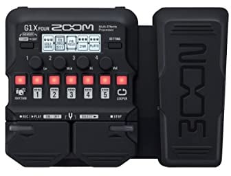 ZOOM G1X FOUR Multi-Effekt Expressionspedal für Gitarre mit Looper, Drum-Computer und Amp-Simulation – Ideal für Bühne & Studio, schwarz