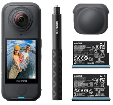 Insta360 X4 Air Must-Have Bundle - 165 g leichte 8K 360 Actionkamera | Motorrad-Kamera, Unsichtbarer Selfie-Stick, austauschbare Linsen, KI-gestützte App für Motorrad, Sport und Vlogging