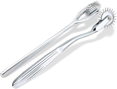 Nervenrad Sensibilitätsrad Edelstahl Set 2-teilig Massageroller 1 + 3 Nadelrollen Nadelrad Massagegerät