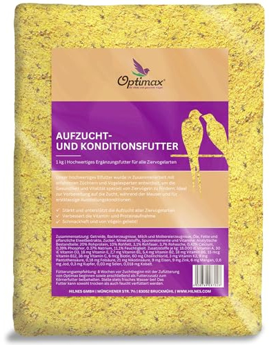 Optimax Kondition- und Aufzuchtfutter für Vögel | 1kg | | Eifutter für alle Ziervogelarten | Geeignet für Kanarienvögel Wellensittiche und viele Weitere