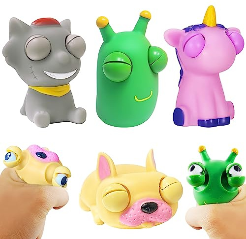 4 Stück Squeeze Spielzeug, Stress Squeeze Spielzeug, Popping Out Augen Squeeze Spielzeug, Squeeze Toy, Ball, Stressbälle, für Erwachsene und Kinder