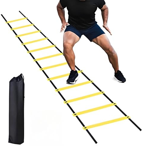 Kiuiom Apostle Koordinationsleiter, 6m Koordinationsleitern für Fußballtraining, Koordinationsleiter Trainingsleiter, Fußball Trainingszubehör Agility Trainingsgerät, 12 Sprossen, mit Tragetasche