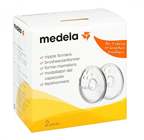 Medela Brustwarzenformer – Formt umgekehrte oder flache Brustwarzen zur Vorbereitung auf das Stillen – BPA-frei – Einheitsgröße für alle Mütter – 2er-Pack
