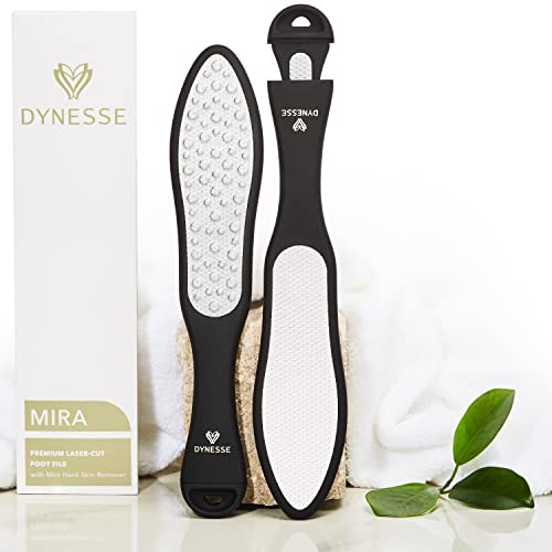 DYNESSE Hornhautentferner Hornhautfeile Fußfeile Hornhautraspel. 3-in-1 mit integrierter Mini-Feile. Keine Schnittgefahr. Professionell. Edelstahl mit Laser-Cut-Technologie. Premium Hornhauthobel