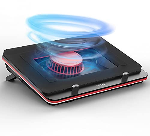 IETS, GT500 Leistungsstarker Turbo-Lüfter (5000 U/min) Laptop-Kühler mit stufenloser Geschwindigkeitsregelung, versiegeltem Schaumstoff für schnelle Kühlung von Gaming-Laptops, geeignet für Laptops
