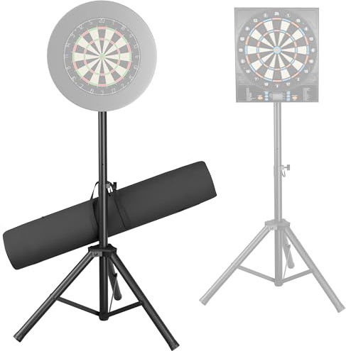 Heavy Duty Dartständer für Dartscheibe mit Tragetasche – Faltbar Dartscheibe Ständer Höhenverstellbar(106-200cm) – Tragbar Ständer für Klassische & Elektronische Dartboards – Extra Stabil