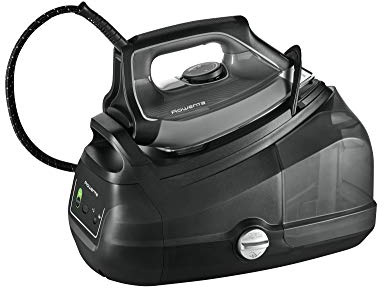 Rowenta Perfect Steam Pro Dampfbügelstation, 2400 W, Dauerdampfmenge 120 g/Min, extra Dampfstoß 430 g/min, Eco-Funktion, 1100 ml abnehmbarer Wassertank, Schwarz, DG8622