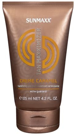 SUNMAXX® TAN MAXXIMIZER Creme Caramel Tanning Lotion I Bräunungslotion I Caramel Aroma I Guarana Extrakt I Gleichmäßige Bräune I Leichte Textur