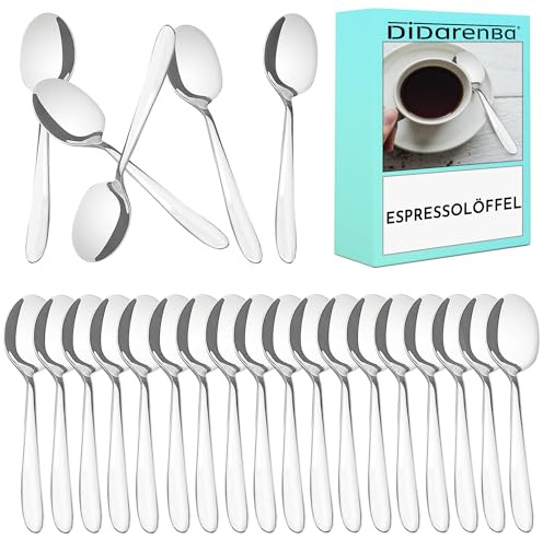 Espressolöffel klein Edelstahl 11 cm, 24 Stück | Geeignet für Hausgebrauch und Gastronomie, Spülmaschinenreinigbar
