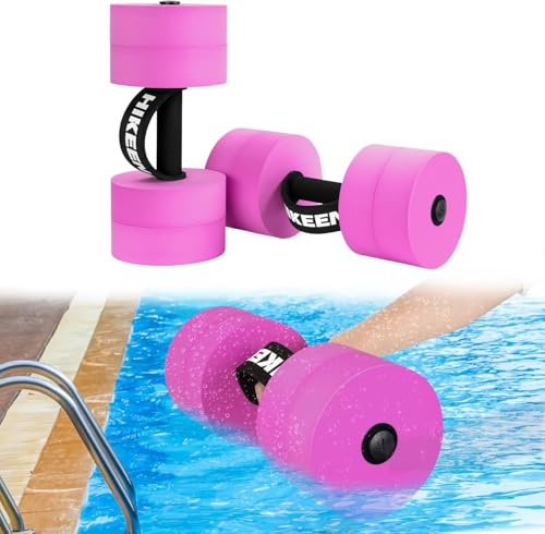 BOOSTEADY Wasserhanteln für den Pool Widerstandshanteln für Wassergymnastik und Gewichtsabnahme mit hochdichten EVA-Schaum-Hanteln für Wassergymnastik und Gewichtsabnahme (Rosa, kurz)