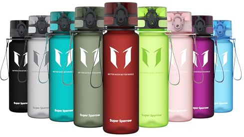 Super Sparrow Trinkflasche - Tritan Wasserflasche - 500ml - BPA-frei - Ideale Sportflasche - Sport, Wasser, Fahrrad, Fitness, Uni, Outdoor - Leicht, Nachhaltig