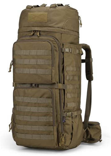Mardingtop 70L/75L Rucksack Trekkingrucksack Taktischer Rucksack | Wanderrucksack YKK Zipper mit Regenhülle und MOLLE-System für Trekking,Wandern,Camping