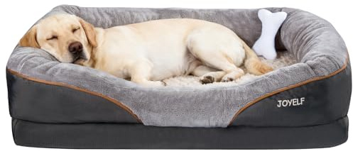 JOYELF XXLarge Orthopädisches Hundebett Memory Foam Hundebett & Hundesofa Gedächtnisschaum mit abnehmbarem waschbarem Bezug und Quietschspielzeug als Geschenk