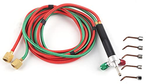 Dauerhaft Schweißbrenner Werkzeug Set 5 Spitzen Mini Gas Brenner für Metall und Schmuck Sauerstoff Brenner Sprühschweiß Pistole Zubehör Schmuckverarbeitung Ausbildung