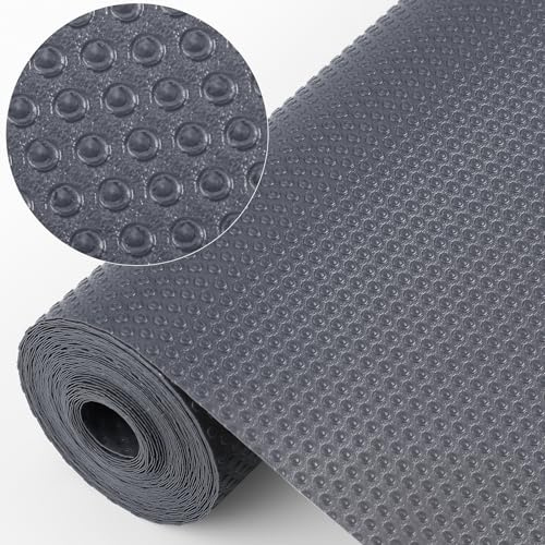 Dntorx Schubladenmatte Nicht Klebend 60 x 600 CM mit 70 Klebepunkten, Grau | EVA, Rutschfest, Wasser- und ölabweisend, Zuschneidbar, Leicht zu Reinigen, Folie für küchenschränke, Schubladen, Kühlschrank