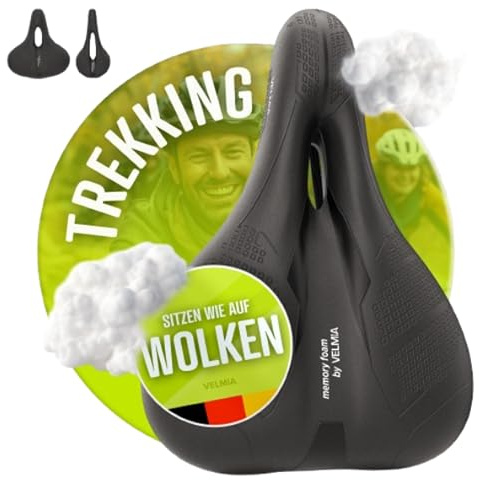 Velmia Fahrradsattel [Trekking] – bequemer Sattel für Männer und Frauen – Konzept 3 Zonen – wasserdichter Fahrradsitz mit ergonomischem Design