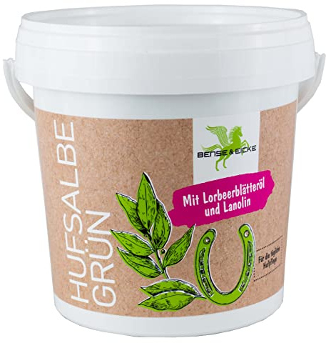 Bense & Eicke Hufsalbe grün, 1000 ml, mit Lorbeerblätteröl, reguliert den Feuchtigkeitshaushalt, pflegt Hufwand und Kronrand, unterstützt Hornstabilität, ergiebig (ehem. Parisol)