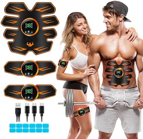 EMS trainingsgerät bauchmuskeltrainer, EMS Bauchmuskeltrainer, Bauchmuskeltrainer,USB Wiederaufladbar Bauchmuskeln Stimulationsgerät