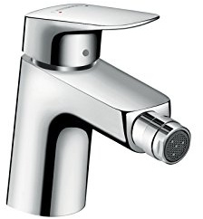 hansgrohe Logis Einhebel-Bidetarmatur, Komfort-Höhe 70mm mit Zugstangen-Ablaufgarnitur, Chrom