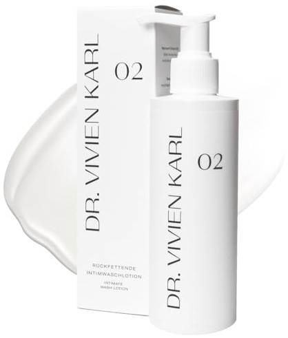 DR. VIVIEN KARL Intimwaschlotion 02 | Sanfte Reinigung & Pflege für empfindliche & trockene Haut | Mit Sheabutter & Milchsäure | Tägliche Intimpflege gegen Intimtrockenheit | Ohne Duftstoffe | 200 ml