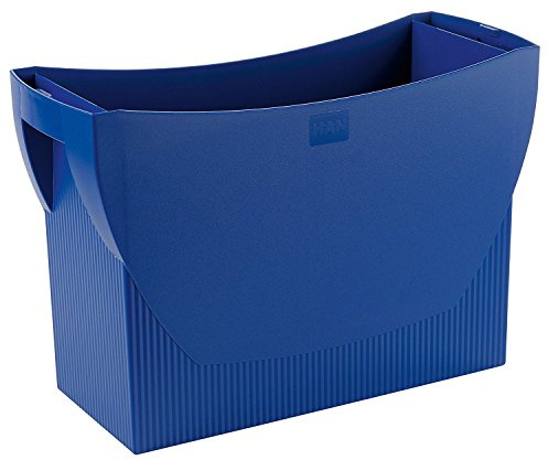 HAN Hängemappenbox SWING - praktische Box mit integrierten Stifteköcher für Mappen und Ordner, blau