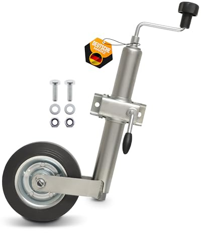 The Drive | Stützrad 150kg | für PKW Anhänger | Ø 48mm mit Klemmhalter | inkl. Anbausatz