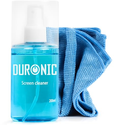 Duronic SCK101 200ml Reinigungsset mit Mikrofasertuch - Ideal für die Reinigung von Computer-Bildschirmen, PCs, Fernsehern, TFT LCD OLED Plasma, Tablet, Telefon